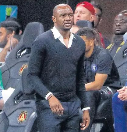  ??  ?? New York City coach Patrick Vieira during an MLS match this month.