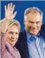  ?? APA ?? Tim Kaine im Wahlkampf mit Hillary Clinton