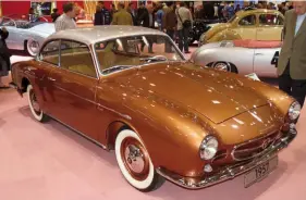  ??  ?? Above left: On the Volkswagen platform Beutler also offered power by Porsche as an option. This handsome 1957 coupé was an example as shown by its wheel discs and hood badge