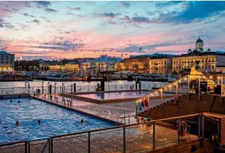  ??  ?? ABOVE LEFT: Allas Sea Pool juts out into Helsinki’s main harbour and includes both a hot water and seawater poolABOVE RIGHT: flydubai now serves Helsinki; The Fortress of Suomenlinn­a, built on six islands at the entrance of Helsinki’s harbour, is a UNESCO World Heritage site