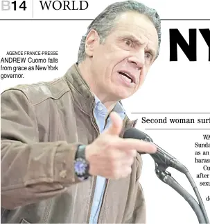  ?? AGENCE FRANCE-PRESSE ?? ANDREW Cuomo falls from grace as New York governor.