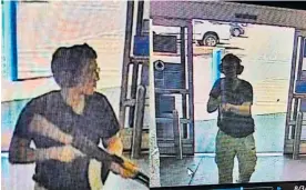  ?? AFP ?? Este es el momento en el que el atacante entra con el arma al Walmart de El Paso .