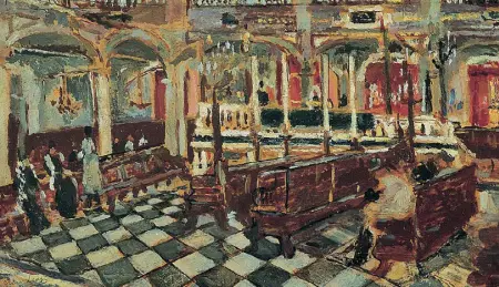 ?? ?? Capolavoro Ulvi Liegi, Interno della sinagoga di Livorno (1935) è una delle opere in mostra