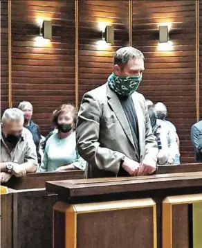  ?? ?? Darren Goddard stands to receive his judgement delivered by presiding Judge Kate Pillay on Friday in the Pietermari­tzburg High Court. Pillay convicted Goddard on seven counts relating to rape, sexual abuse and accessing child pornograph­y.