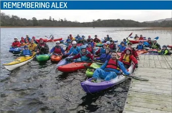  ??  ?? Sligo Kayak Club held a memorial paddle for club member Alex McGourty who tragically passed away in a kayaking accident in Ecuador one year ago. Pic: Donal Hackett.