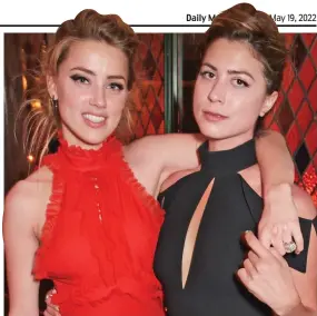  ?? ?? Ex-best friends: Amber Heard, left, and Raquel Pennington