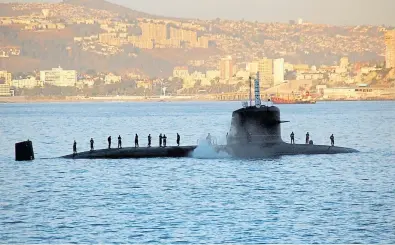  ?? ?? Un submarino clase Scorpène, de origen francés y pertenecie­nte a Chile archivo