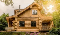  ??  ?? Right: This home by British Log Cabins is full of character