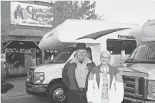  ?? THE ELKHART TRUTH ?? Ray Yoder and his wife, Wilma, estimate they have traveled about 5 million miles on their Cracker Barrel quest.