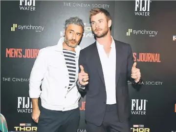  ??  ?? Director Waititi and Hemsworth (inset left as Thor) attend The Cinema Society’s Screening Of Marvel Studios’ ‘Thor: Ragnarok’ at the Whitby Hotel on Monday in New York City. — AFP photo