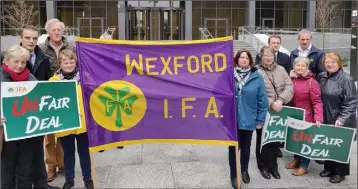  ??  ?? At the IFA Farm Family protest outside the Department of Health, in Dublin’s Baggot Street: Orna Darcy, Joe Healy, national president, Alice Doyle, Nicholas Sweetman, Marie Redmond, Mary Murray, Bernie Murphy, Anne Kehoe, James Browne TD, and Mark Brown.