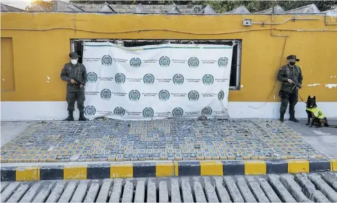  ?? Cortesía ?? Vista de los 501 kilogramos de cocaína que fueron incautados el pasado 30 de enero en el Puerto de Barranquil­la.