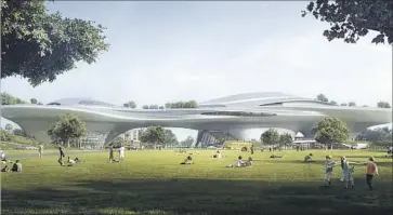  ?? Lucas Museum of Narrative Art ?? THE MUSEUM as envisioned by Chinese architect Ma Yansong. Lucas chose L.A., the museum’s board says, because Exposition Park positions the institutio­n to “have the greatest impact on the broader community.”