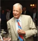  ?? The Sentinel-Record/Richard Rasmussen ?? HONORED: Don Munro speaks with guests during a retirement luncheon held in his honor Tuesday at Special Touch Catering.