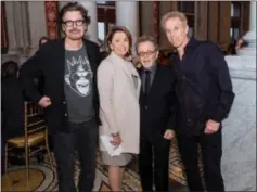  ?? COURTESY OF ASCAP FOUNDATION “WE WRITE THE SONGS” ?? From left, Eric Bazilian,
Rep. Nancy Pelosi,
Paul Williams,
Rob Hyman.