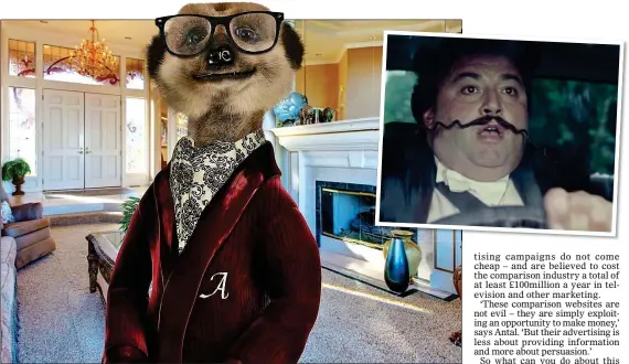  ??  ?? TACTIC: The friendly looking meerkat Aleksandr Orlov and, inset, opera singer Gio Compario drive people to the sites