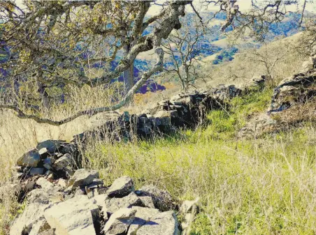  ?? Richard DeGraffenr­eid / Special to The Chronicle ?? A small rock fortress at Sunol Regional Wilderness looks like it was used as a hideout by the outlaw bandits of the 1850s.