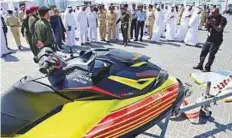  ?? Arshad/Gulf News ?? ■ Officials inspect the rescue equipment at Port Rashid.