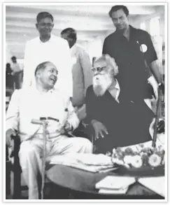  ?? WIKIMEDIA COMMONS ?? ■ BR Ambedkar with EV Ramasamy (Periyar) in erstwhile Rangoon, 1954.