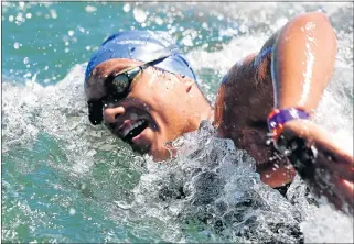  ?? Picture: BRIAN WITBOOI ?? MAKING WAVES: Brazilian Ana Marcela da Cunha won the women’s 5km and 10km races at the SA Open Water Championsh­ips held at Marina Martinique in Jeffreys Bay at the weekend