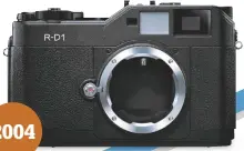  ??  ?? Strikt genomen was de Epson R-D1 een digitale meetzoeker­camera. Toch maakte deze camera de weg vrij voor systeemcam­era’s.