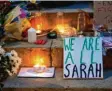  ?? Foto: Danny Lawson, dpa ?? Plakat bei einer Mahnwache: „Wir sind alle Sarah“.