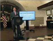  ?? JULIE CARR SMYTH — THE ASSOCIATED PRESS ?? Ohio Secretary of State Frank LaRose briefs reporters Sept. 8on election preparatio­ns at the Statehouse in Columbus.