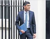  ?? ?? Speech Chancellor of the Exchequer Rishi Sunak leaves 11 Downing Street for the House of Commons to deliver his Spring Statement. Pic: Leon Neal