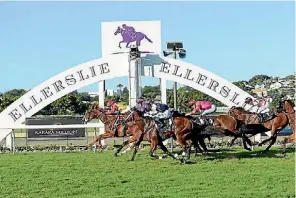  ?? SUPPLIED ?? Last year’s winning horse Xiong Feng and jockey Danielle Johnson race ahead of Showmeyamo­neyhoney