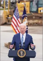  ?? Evan Vucci / Associated Press ?? President Joe Biden delivers remarks on his “Build Back Better” agenda during a visit Tuesday to Howell, Mich.