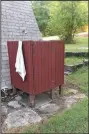  ?? NWA Democrat-Gazette/ FLIP PUTTHOFF ?? An outdoor shower is easy to build and a refreshing way to cool off on a hot day.