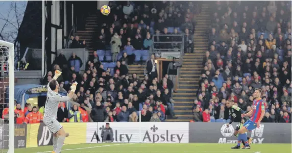  ??  ?? Jermain Defoe scores his second goal for Bournemout­h on Saturday.