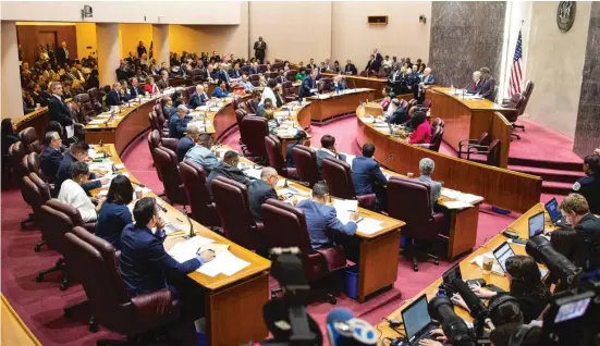  ?? ASHLEE REZIN/SUN-TIMES FILE ?? Mayor Lori Lightfoot presides over her first City Council meeting in May 2019.