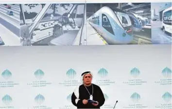  ?? Ahmed Ramzan/Gulf News ?? Mattar Al Tayer speaking at a session titled “self driving transport: global challenges and opportunit­ies” at the World Government Summit in Dubai yesterday.
