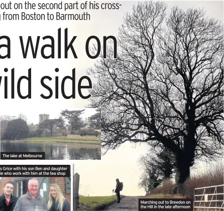  ??  ?? Marching out to Breedon on the Hill in the late afternoon