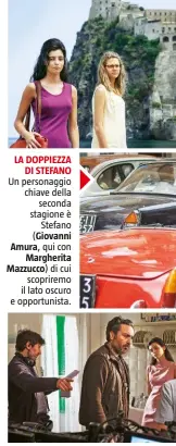  ??  ?? LA DOPPIEZZA DI STEFANO
Un personaggi­o chiave della seconda stagione è Stefano (Giovanni Amura, qui con Margherita Mazzucco) di cui scopriremo il lato oscuro e opportunis­ta.