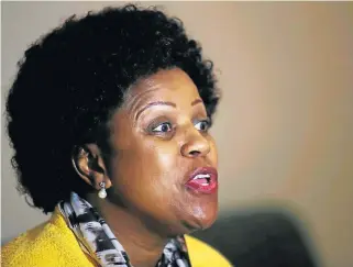  ?? /Esa Alexander/ The Times ?? Under pressure: South African Airways chairwoman Dudu Myeni’s bid to have a compliance ruling set aside has been dismissed with costs by the Companies Tribunal.