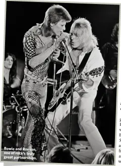  ??  ?? Bowie and Ronson, one of rock’s truly great partnershi­ps.