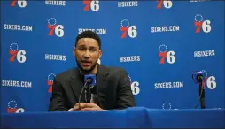 ?? ASSOCIATED PRESS FILE ?? When last the media heard from Ben Simmons, before a March 11game against Detroit that proved to the Sixers’ last prior to the shutdown, the All-Star point guard was facing a battle to rehab his bad back ahead of the playoffs. Brett Brown Friday gave Simmons the all clear to return when and if the Sixers do.