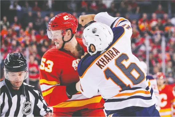  ?? DEREK LEUNG/ GETTY IMAGES ?? Games between the Calgary Flames and Edmonton Oilers are already one of the highlights of both teams' schedules so adding more matches would be welcome.
