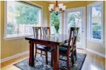  ??  ?? A rug beneath your dining table gives the room a focal point and protects your floors.