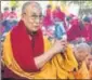  ?? PTI ?? Tibetan leader Dalai Lama in ▪
Bodh Gaya on Wednesday.