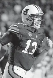  ?? Arkansas Democrat-Gazette file photo ?? Sean White is battling Baylor transfer Jarrett Stidham for the starting quarterbac­k position at Auburn.