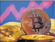  ?? REUTERS ?? The largest cryptocurr­ency rose almost 6% Wednesday to about $51,431 after a fivefold surge in the past year.