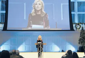  ?? EMILY MCFARLAN MILLER/RELIGION NEWS SERVICE 2018 ?? Beth Moore was a beloved figure among Southern Baptists for years, but she faced wrath for her views on former President Trump and for calling out sexism, racism and abuse in the church.