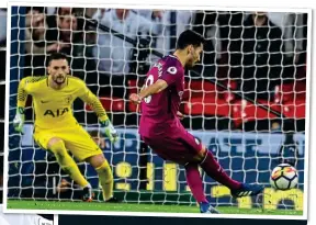  ??  ?? PHONE A FRIEND: Gabriel Jesus celebrates (below) with his customary signal after putting City in front early in the first half (left). Ilkay Gundogan added a penalty (above) just three minutes later as the Premier League leaders took control