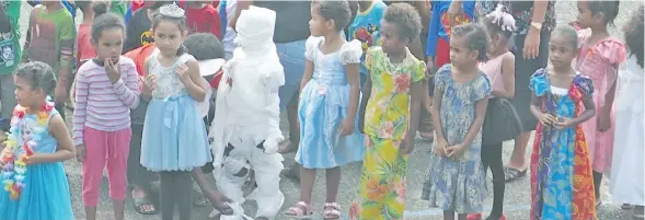  ?? Photo: Shahani Mala ?? St Agnes kindegarte­n students during their character parade yesterday.