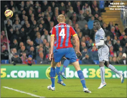  ?? Picture: RICHARD HEATHCOTE ?? HEADS UP: Cisse opens the scoring