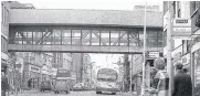  ??  ?? The footbridge over Gloucester’s Westgate Street linked a car park and Bell Walk Shopping Centre