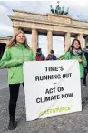  ?? REUTERS ?? Greenpeace environmen­tal group stage a protest in Berlin, Germany.